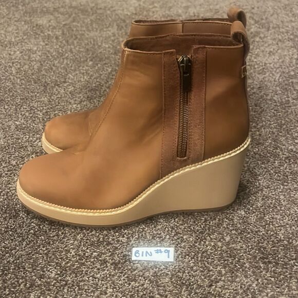 Toms Tan Wedge Heeled Boots 6.5 - Picture 3 of 9